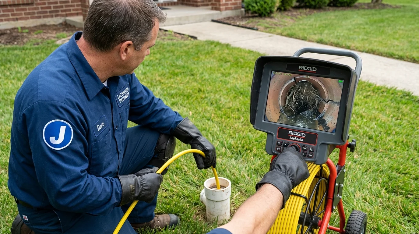 Sewer camera inspection being performed by Johns Plumbing LLC in Albia