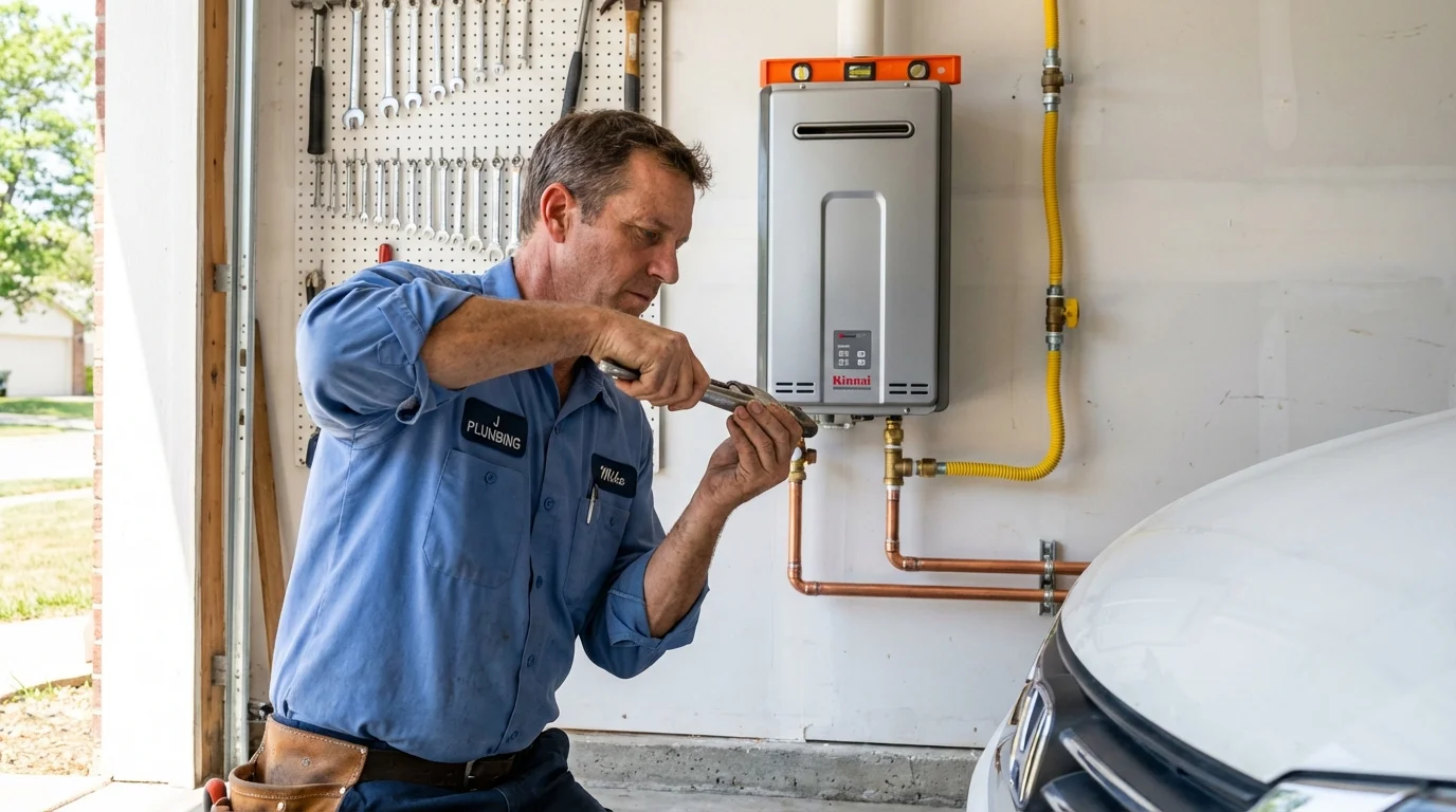 Tankless water heater installation by a Johns Plumbing LLC plumber in Albia